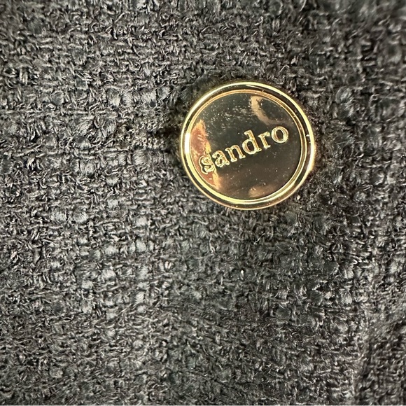 NWT SANDRO Black Tweed Short Peter Pan Collar Dress SZ EUR 34 US 2 XS - Picture 4 of 11